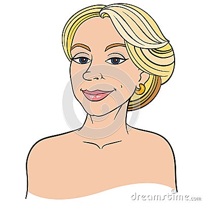 Smiling blonde woman Vector Illustration