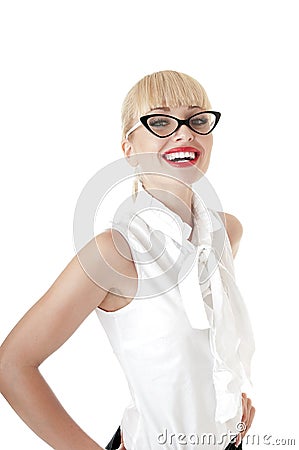 Smiling blondy business women. Stock Photo