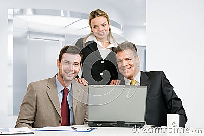Smiling business team Stock Photo
