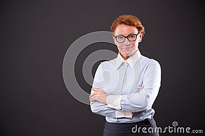 Smiling businesslady in glasses Stock Photo