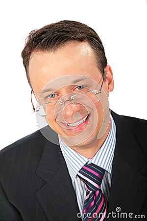 Smiling businessman in glasses Stock Photo