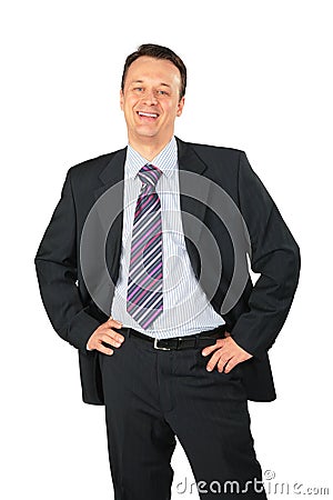 Smiling businessman posing Stock Photo