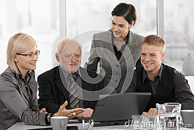 Smiling businessteam on meeting Stock Photo