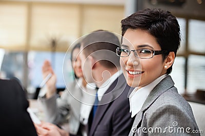 Smiling businesswoman Stock Photo