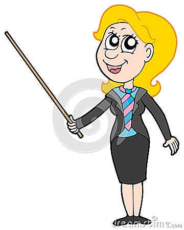 Smiling businesswoman with pointer Vector Illustration