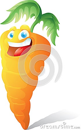 Smiling carrot cartoon Vector Illustration