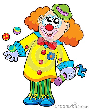 Smiling cartoon clown Vector Illustration