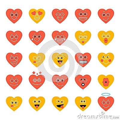 Smiling Cartoon heart Emotion Vector Illustration