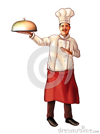 Smiling chef Cartoon Illustration