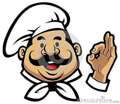 Smiling chef face Vector Illustration