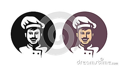 Smiling chef in hat. Vector Illustration