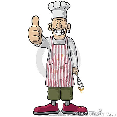Smiling chef with thumb up Vector Illustration