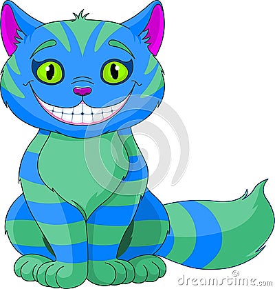 Smiling Cheshire Cat Vector Illustration