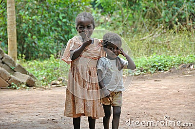 Smiling children in Africa Editorial Stock Photo