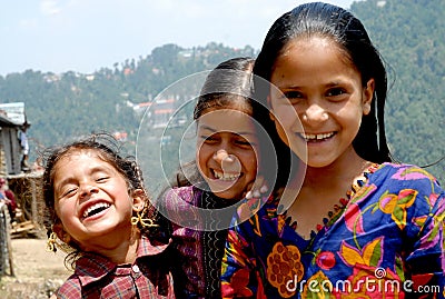 Smiling children at dalhousie Editorial Stock Photo