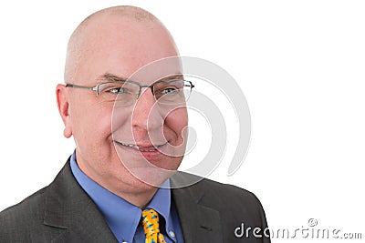 Smiling complacent businessman Stock Photo