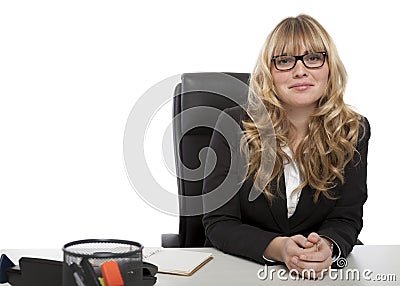 Smiling confident businesswoman in glasses Stock Photo