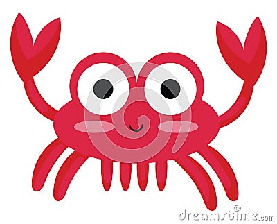 Portrait of a red crab vector or color illustration Vector Illustration