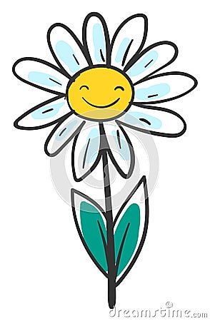 Smiling daisy, illustration, vector Vector Illustration