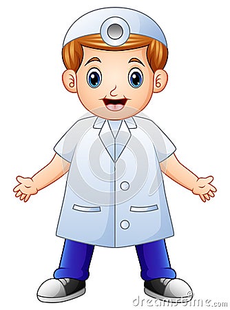 Smiling dentist cartoon Vector Illustration