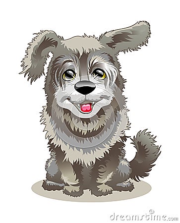 A smiling dog is your shaggy friend. Vector Illustration