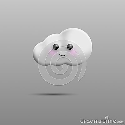 Smiling doodle cloud vector Vector Illustration