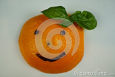 Smiling emotions, orange fruit smile. good orange. fun orange Stock Photo
