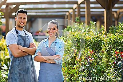 Garden Center Employees Stock Photo