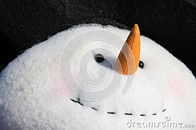 Smiling face of frosty the snowman Stock Photo