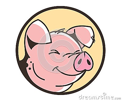 Smiling face of a pig Vector Illustration