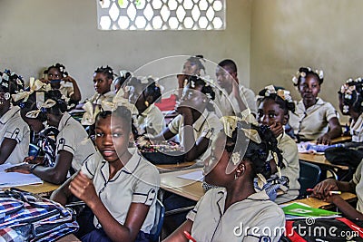 Haitian Secondary school teens Editorial Stock Photo