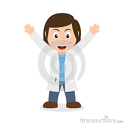 Smiling Female Doctor Cartoon Character Vector Illustration