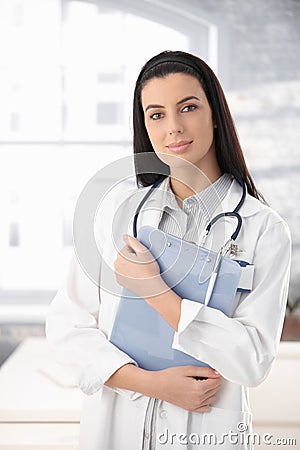Smiling female doctor portrait Stock Photo