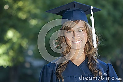 Smiling Female Graduate Stock Photo