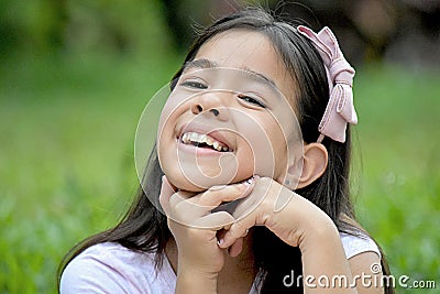 Smiling Filipina Girl Child Stock Photo