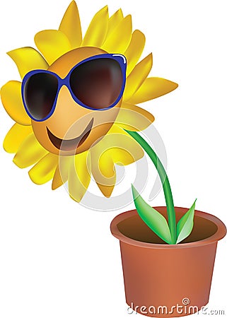 Smiling flower Vector Illustration