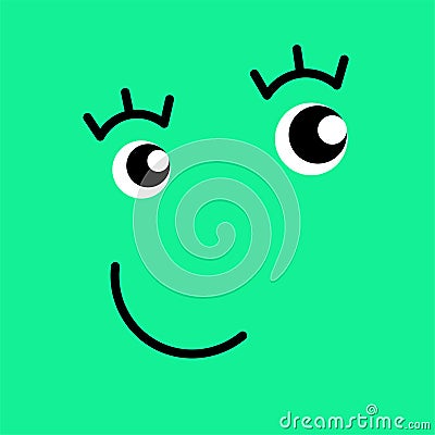 Smiling funny emotion emoji face. Simple emoticons pictograms. Vector illustration EPS 10 Cartoon Illustration