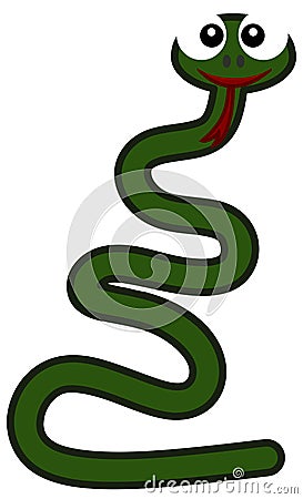 Smiling and funny snake standing dancing Cartoon Illustration