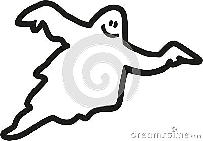 Smiling ghost comic Vector Illustration