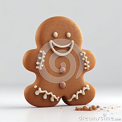 Smiling gingerbread man cookie Cartoon Illustration