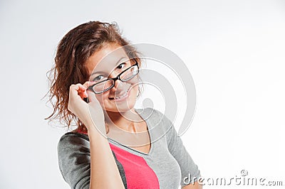 Smiling girl with glasses Stock Photo