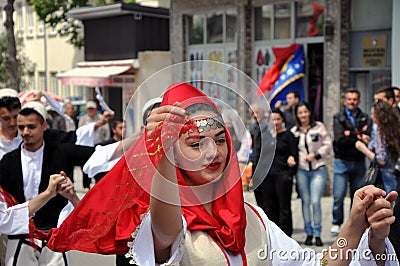 Smiling girl in national costume Editorial Stock Photo