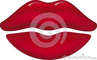 Smiling glossy lips Cartoon Illustration