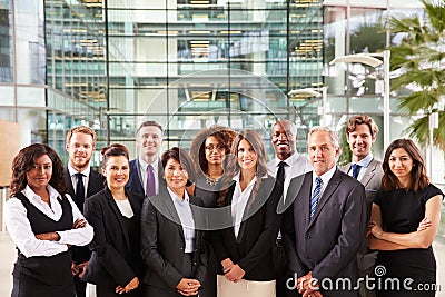 Smiling group portrait of corporate business colleagues Stock Photo