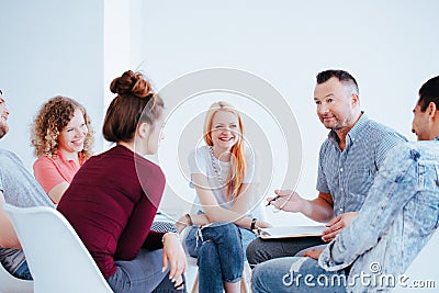 Smiling group of teenagers Stock Photo