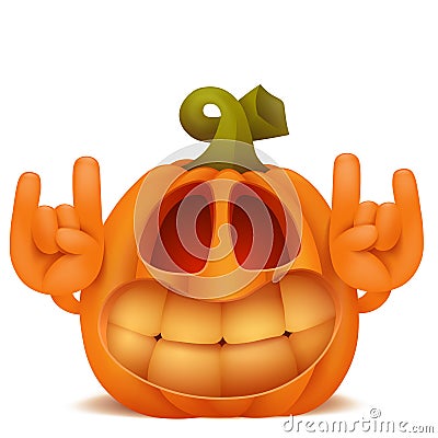 Smiling Halloween Pumpkin Jack Lantern emoticon cartoon character Cartoon Illustration