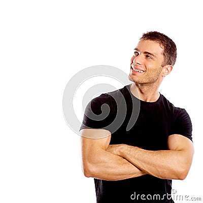 Smiling handsome confident young man Stock Photo