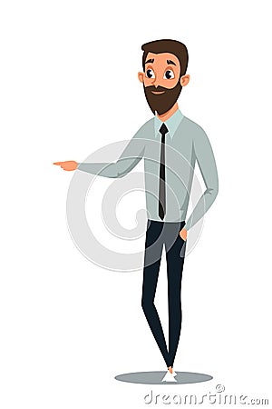 Smiling handsome guy flat vector illustration Vector Illustration