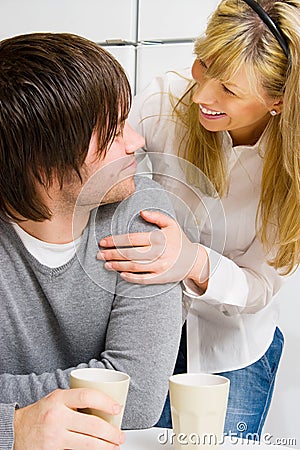 Smiling happy couple Stock Photo