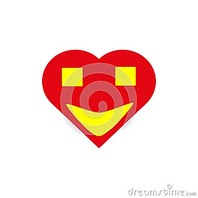 Smiling heart. Laughter and love. Vector Illustration